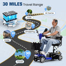 THLAND 30 Miles Long Range 4 Wheel Electric Mobility Scooter with 350W Motor - Foldable Mobility Scooter for Adults/Seniors - Compact Heavy Duty Mobility for Travel, 300 lb Capacity