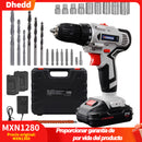 Taladro compacto de 18 velocidades de 21 V Batería de litio dual(mantenga su móvil abierto)