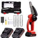 Mini motosierra inalámbrica de 6" con 2 baterías y 3 cadenas(venta de liquidación)