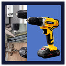 Taladro compacto de 18 velocidades de 21 V Batería de litio dual(mantenga su móvil abierto)