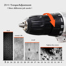 Taladro compacto de 18 velocidades de 21 V Batería de litio dual(mantenga su móvil abierto)