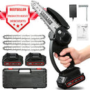 Motosierra portátil de 6" 2 baterías 3 cadenas (Oferta de liquidación)