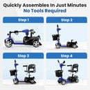 THLAND 30 Miles Long Range 4 Wheel Electric Mobility Scooter with 350W Motor - Foldable Mobility Scooter for Adults/Seniors - Compact Heavy Duty Mobility for Travel, 300 lb Capacity