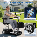 THLAND 30 Miles Long Range 4 Wheel Electric Mobility Scooter with 350W Motor - Foldable Mobility Scooter for Adults/Seniors - Compact Heavy Duty Mobility for Travel, 300 lb Capacity (Silver)