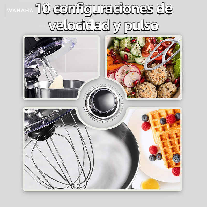 Batidora de pedestal 5.5L Negra 127V 850W/Opciones de 10 velocidades（mantenga su móvil abierto）