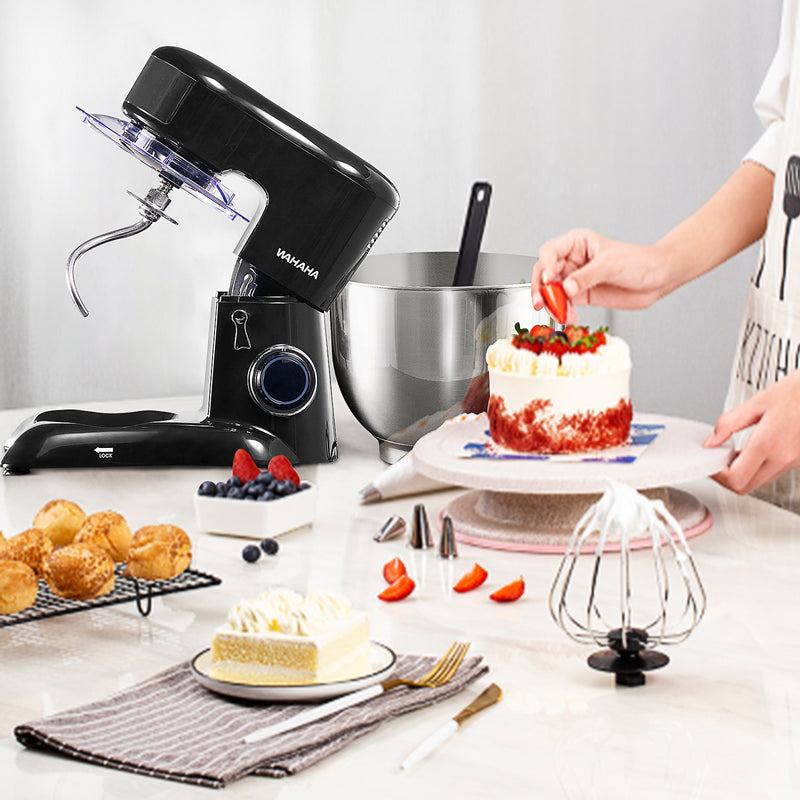 Batidora de pedestal 5.5L Negra 127V 850W/Opciones de 10 velocidades（mantenga su móvil abierto）