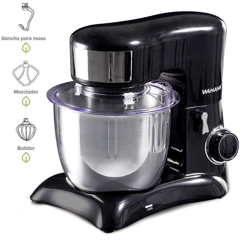 Batidora de pedestal 5.5L Negra 127V 850W/Opciones de 10 velocidades（mantenga su móvil abierto）