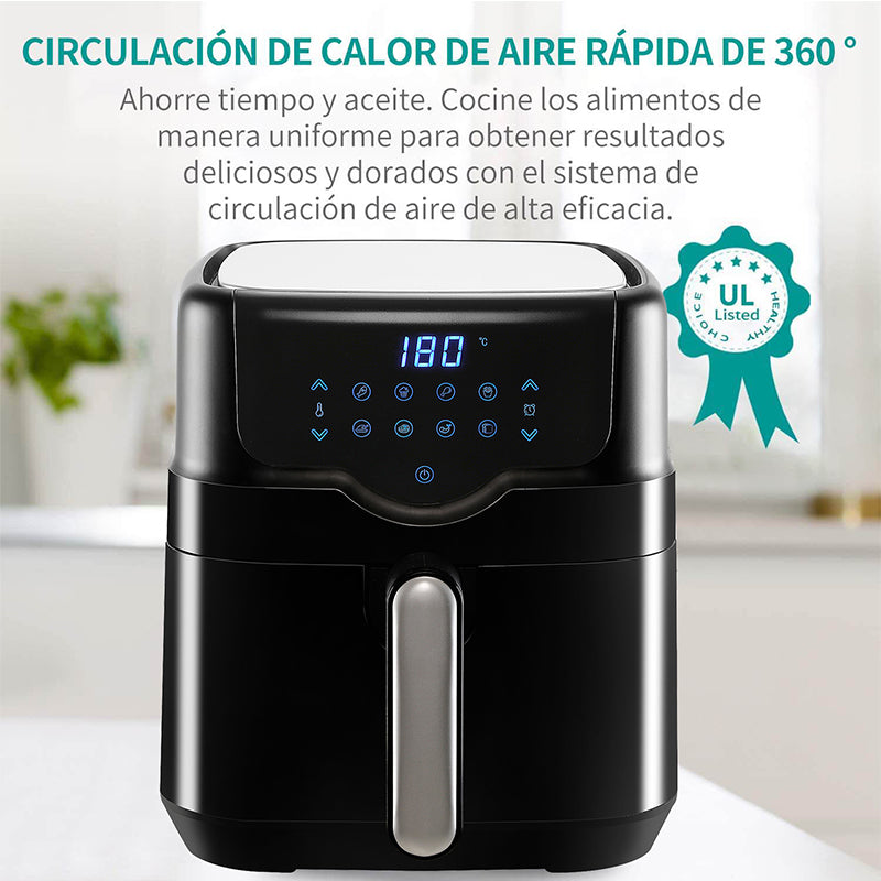 Freidora de aire táctil LCD multifuncional para el hogar