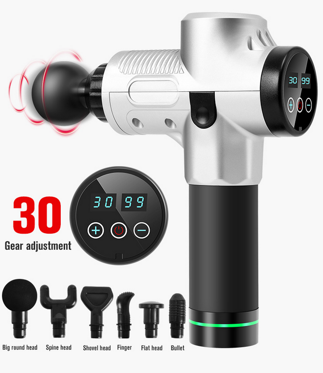 Pistola De Masaje Muscular Profesional De 30 Velocidades