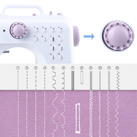 Maquina de Coser Portatil 12 Tipos de Puntadas 2 modos de energía（mantenga su móvil abierto）