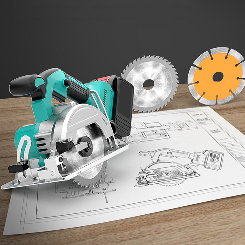 Batería de litio de sierra circular eléctrica recargable cortadora eléctrica portátil de 5 pulgadas（mantenga su móvil abierto）