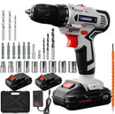 Taladro compacto de 18 velocidades de 21 V Batería de litio dual（mantenga su móvil abierto）