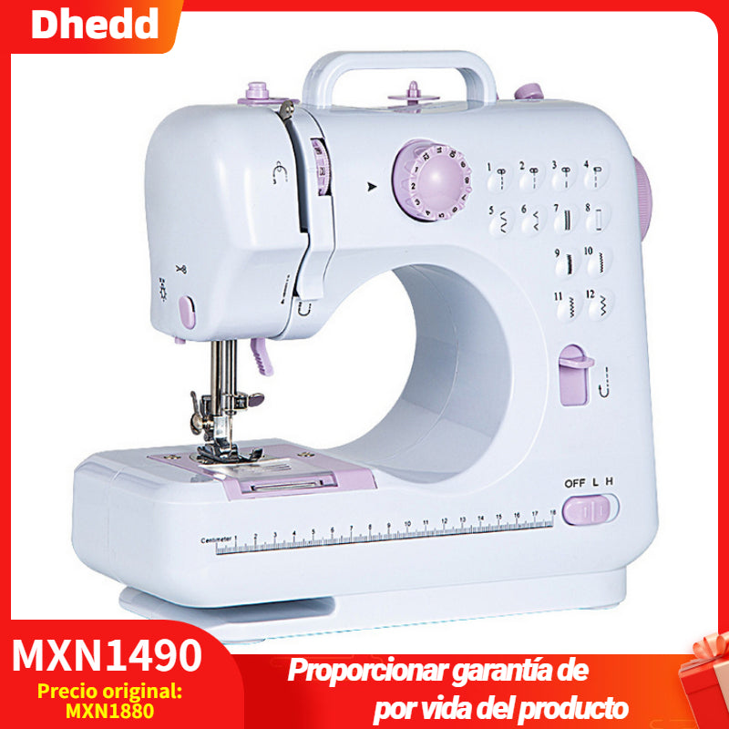 Maquina de Coser Portatil 12 Tipos de Puntadas 2 modos de energía（mantenga su móvil abierto）