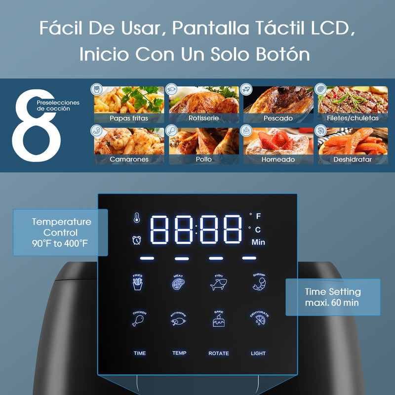 Freidora de aire de gran capacidad de 12L