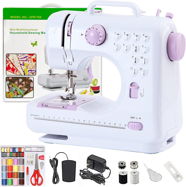 Maquina de Coser Portatil 12 Tipos de Puntadas 2 modos de energía（mantenga su móvil abierto）