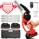 Motosierra portátil de 6" 2 baterías 3 cadenas (Oferta de liquidación)