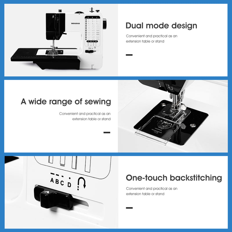 Maquina de Coser Portatil 36 Tipos de Puntadas 4 modos de energía（mantenga su móvil abierto）
