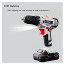 Taladro compacto de 18 velocidades de 21 V Batería de litio dual（mantenga su móvil abierto）