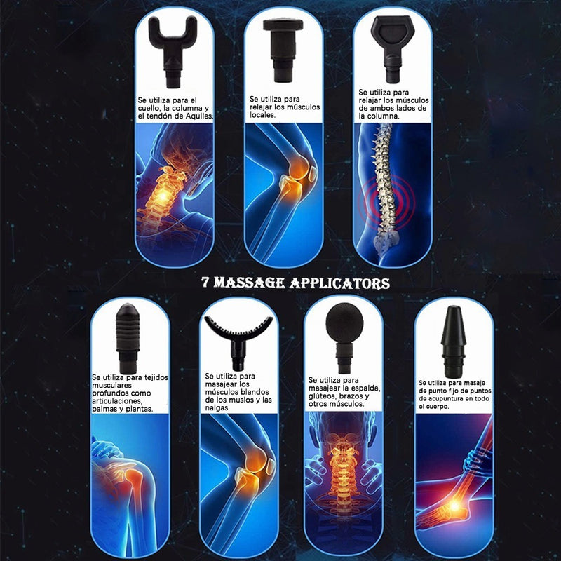 Pistola De Masaje Muscular Profesional De 30 Velocidades