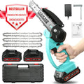 Motosierra portátil de 6" 2 baterías 3 cadenas (Oferta de liquidación)