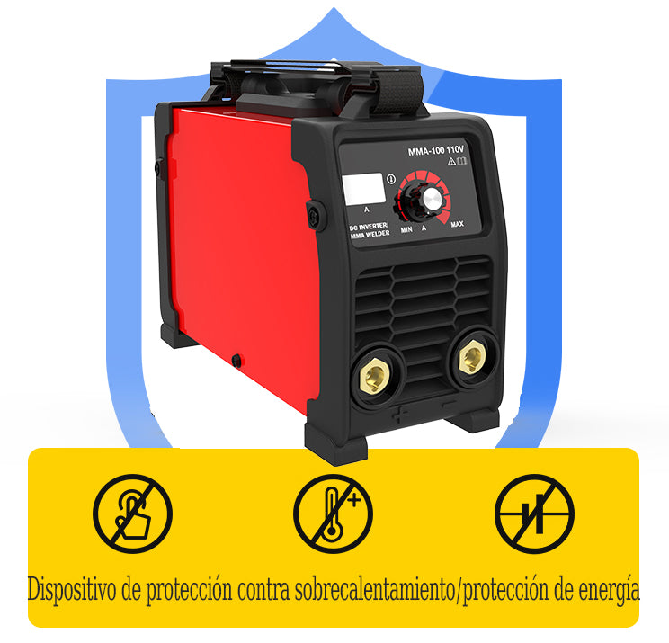 Soldador Inversor Mini Transportable Con Rango de 20-100 amp Alimentación de 110 V Alimentación Externa DC